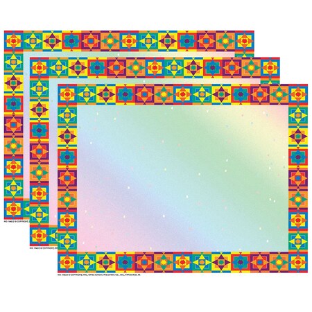 Multicolored Border Paper, 8.5in X 11in, PK150